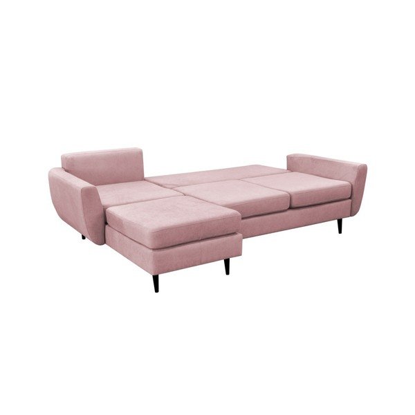 Svetlo roza kavč s črnimi nogami Mazzini Sofas Hortensia, levi kot-image-4