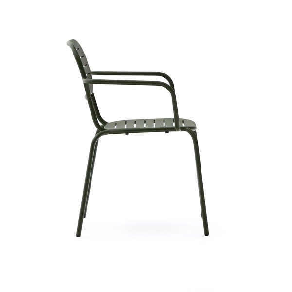 Temno zelen kovinski vrtni stol Brai – Kave Home-image-3