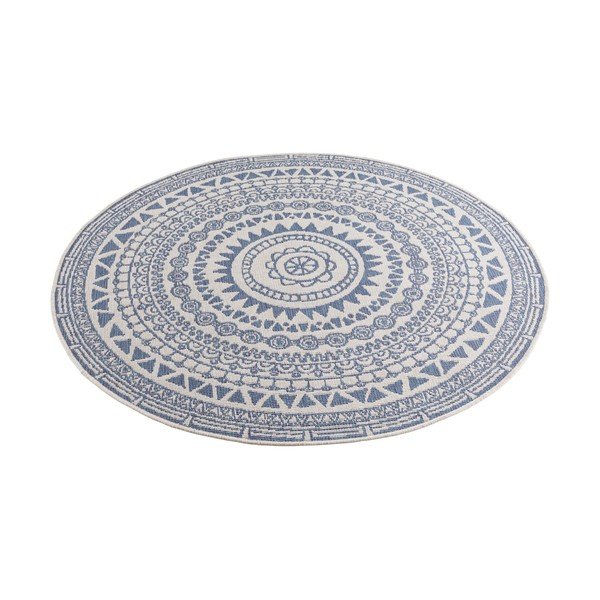 Modro-krem zunanja preproga NORTHRUGS Coron, ø 140 cm-image-2