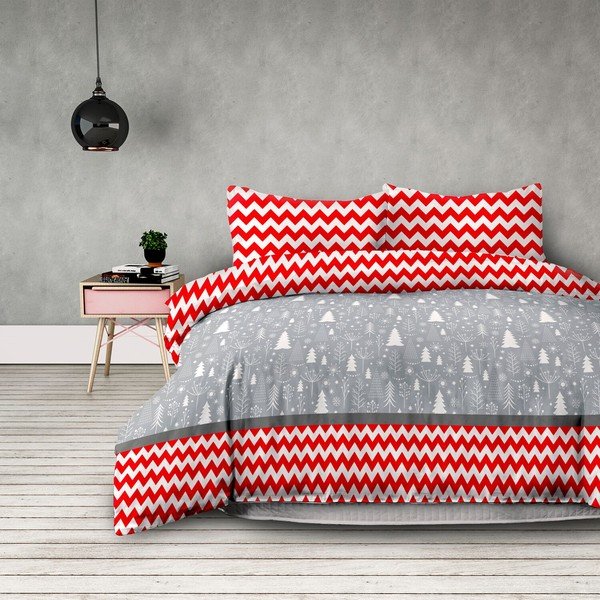 Flanelno posteljno perilo za eno posteljo AmeliaHome Christmas Mess, 135 x 200 cm-image-1