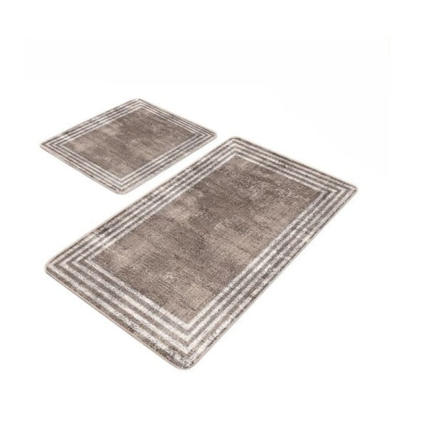 Rjave žametne kopalniške preproge v kompletu 2 ks 60x100 cm – Mila Home