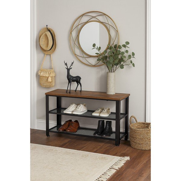 Črna jeklena omarica za čevlje 80x45x30 cm Arne – Bonami Essentials-image-1