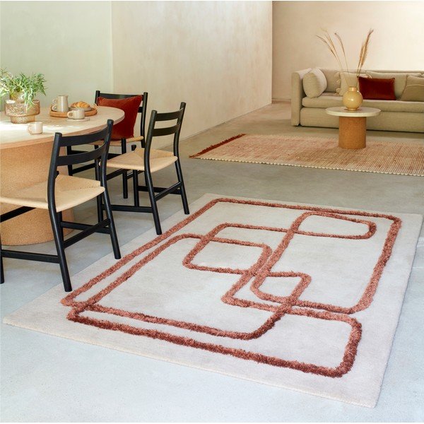 Oranžna/bela ročno tkana volnena preproga 160x230 cm Matrix – Asiatic Carpets-image-1