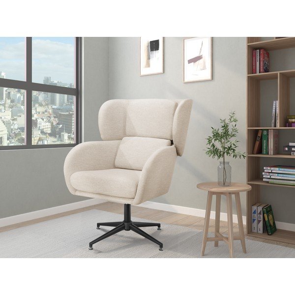 Bel žameten fotelj z naslonom Vanessa – Støraa-image-1