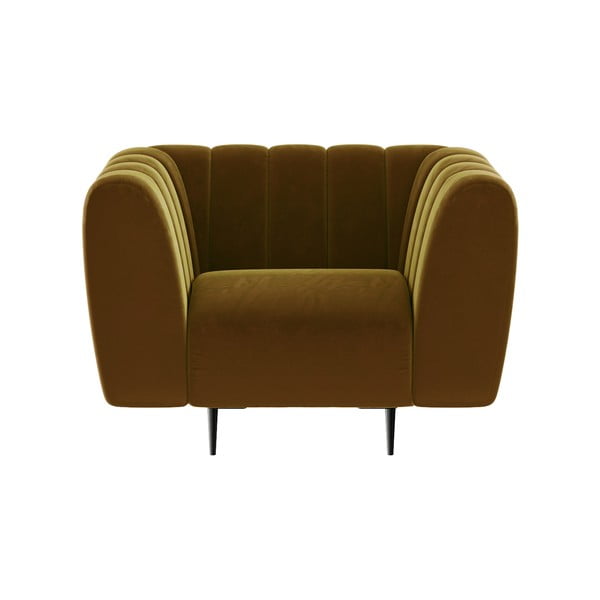 Medeno rumen žametni fotelj Ghado Shel-image-4