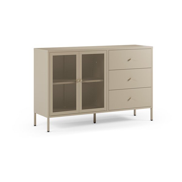 Kremno bela kovinska komoda 140x90x40 cm Fayna – Marckeric-image-4