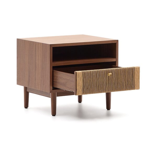 Rjava nočna omarica v orehovem dekorju Elan – Kave Home-image-3
