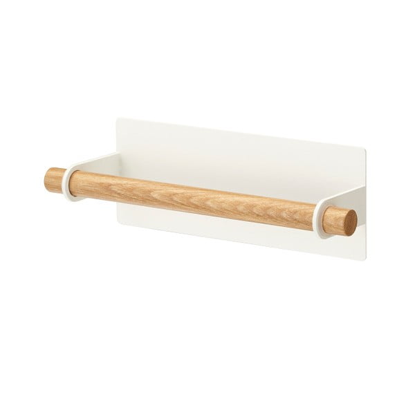Belo magnetno držalo za brisače z detajli iz bukovega lesa YAMAZAKI Tosca