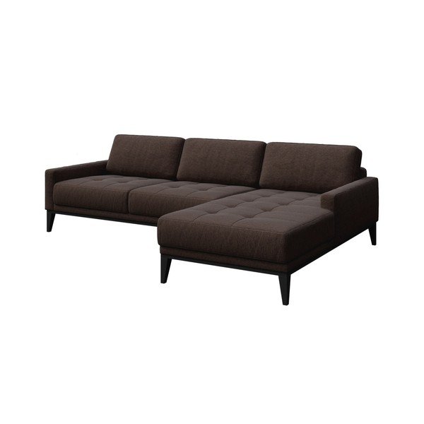 Rjava kotna zofa MESONICA Musso Tufted, desni kot-image-2
