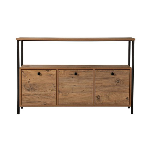 Stranska mizica v borovem dekorju v naravni barvi 29,5x120 cm Solace – Kalune Design