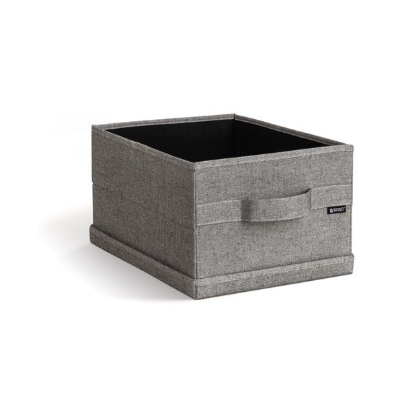 Siva tekstilna škatla za shranjevanje s pokrovom 27x36x19 cm Soft Storage Small – Bigso-image-3