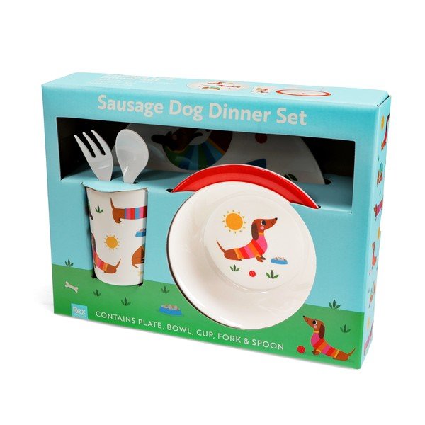 Otroški set posode 5 ks Sunny Sausage Dog – Rex London-image-2