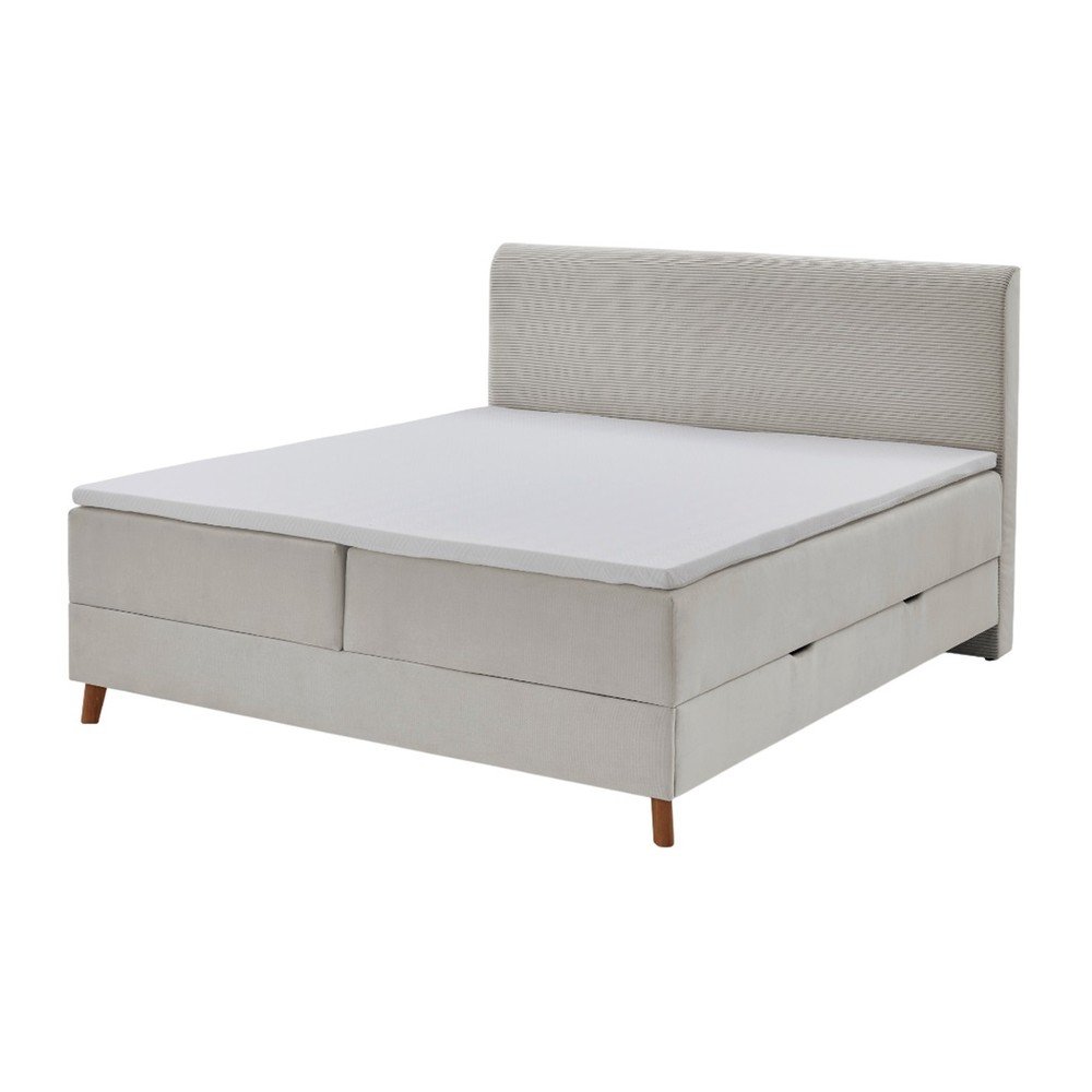 Bež boxspring postelja s prostorom za shranjevanje 180x200 cm Memphis