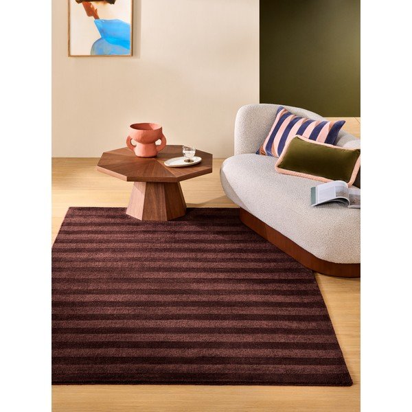 Bordo rdeča ročno tkana preproga iz recikliranih vlaken 160x230 cm Connor – MADE-image-1