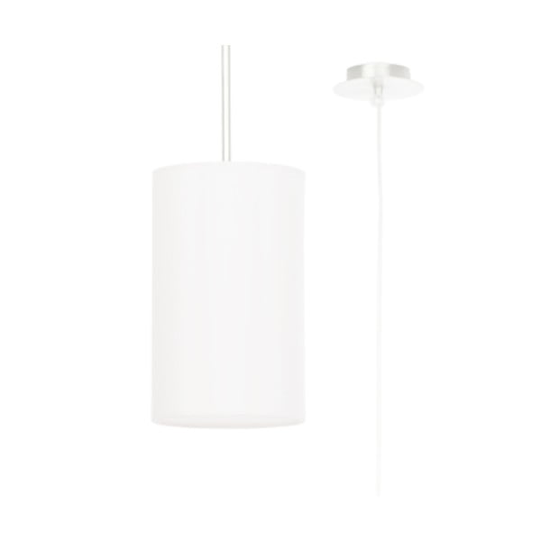 Bela viseča svetilka s tekstilnim senčnikom ø 15 cm Volta – Nice Lamps