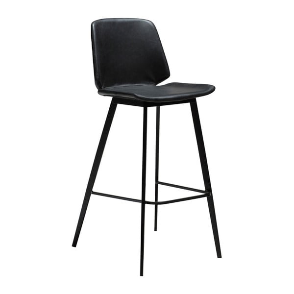 Črn barski stol iz eko usnja DAN-FORM Denmark Swing, višina 105 cm