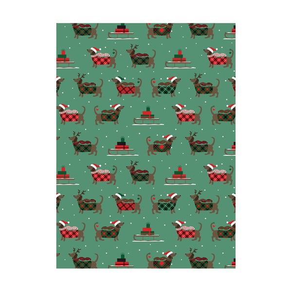 5 listov zelenega ovojnega papirja eleanor stuart Christmas Dogs