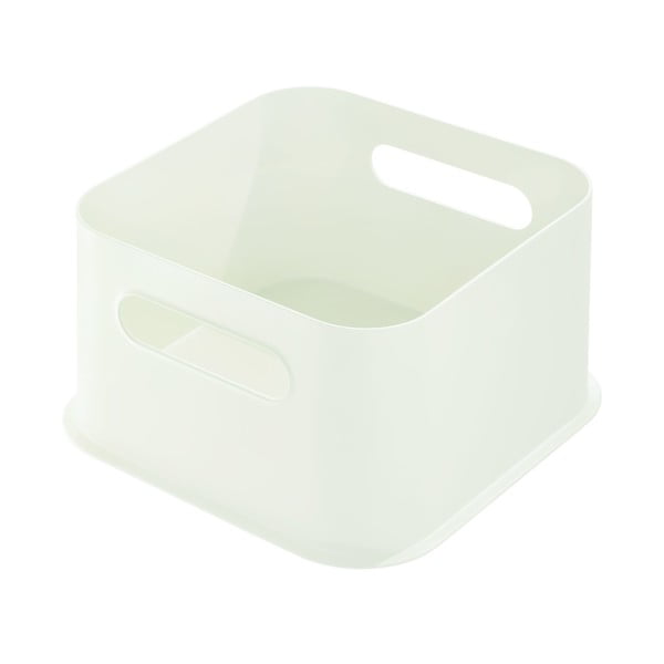 Bela škatla za shranjevanje iDesign Eco Handled, 21,3 x 21,3 cm