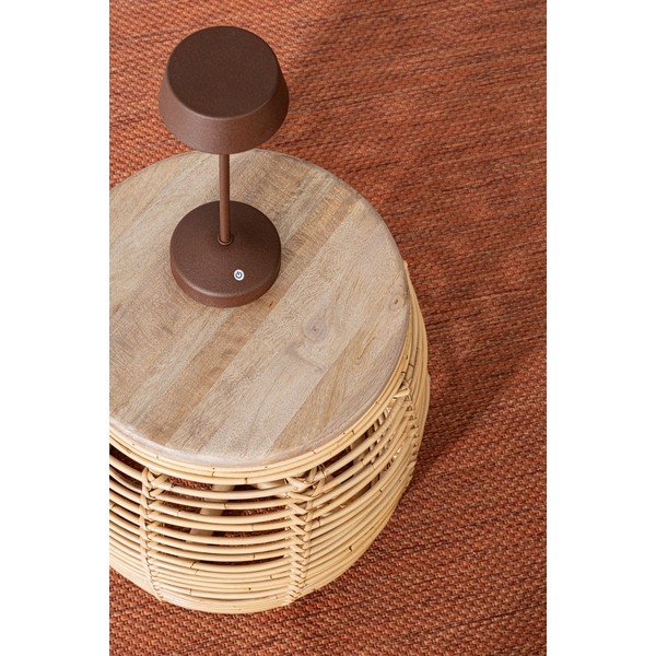 Rjava kovinska LED zatemnitvena/z brezžičnim polnjenjem namizna svetilka s plastičnim senčilom (višina 33 cm) Esprit – Bizzotto-image-1