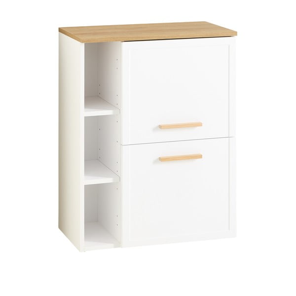 Bela nizka stenska kopalniška omarica 77x60 cm Quickset 383 – Pelipal