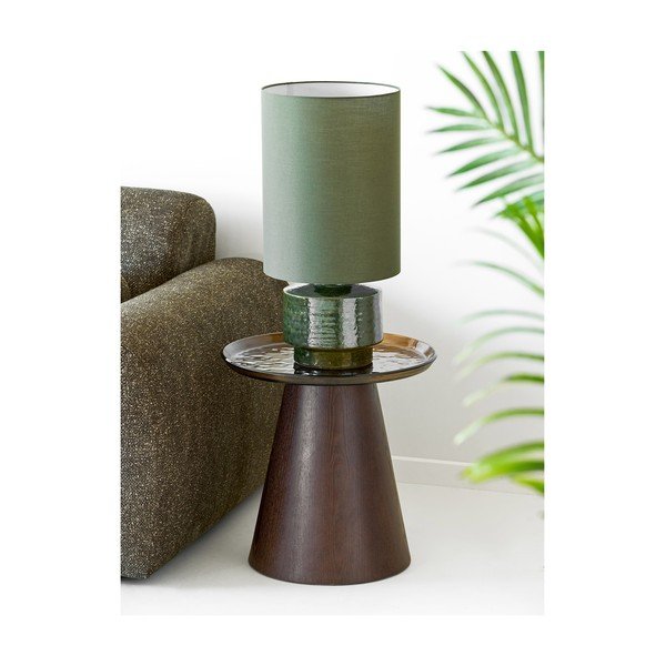 Okrogla stranska mizica s stekleno mizno ploščo ø 50 cm Orvieto – House Nordic-image-1