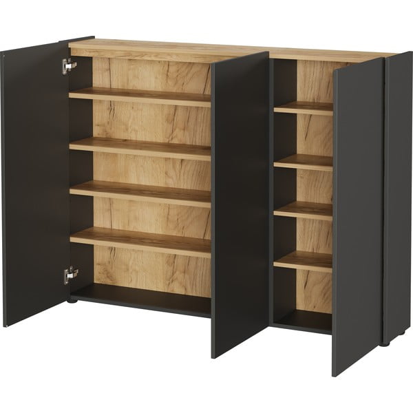 Antracitno siva omarica v hrastovem dekorju 138x105x25 cm Libbiano – Germania-image-2