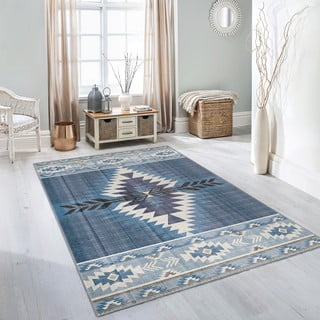 Modra pralna preproga 120x180 cm Ethnic Geo – Mila Home