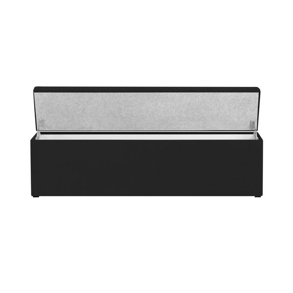 Črna otomanska miza za shranjevanje Kooko Home Manna, 47 x 180 cm-image-4
