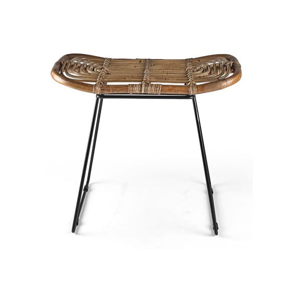 Črn/naraven stolček iz ratana Sokna – Villa Collection