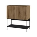 Črna/naravna omarica v hrastovem dekorju 80x90x40 cm Amira – Marckeric