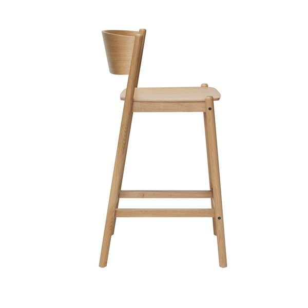 Barski stol v hrastovem dekorju (višina sedeža 75 cm) Oblique – Hübsch-image-2