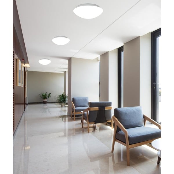 Bela stropna svetilka s steklenim senčnikom ø 40 cm Nina – Candellux Lighting-image-1
