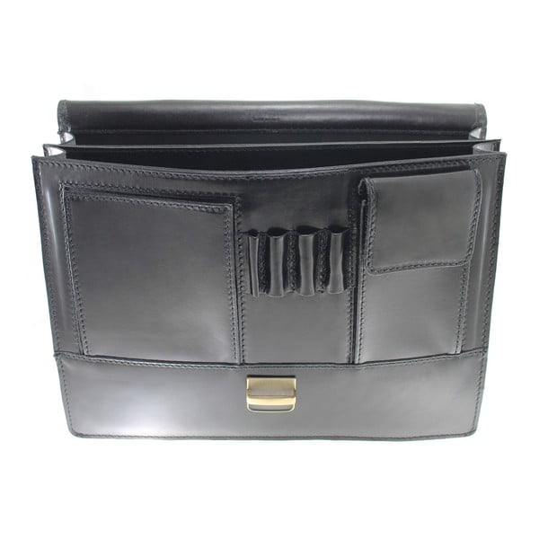 Črna usnjena torba Chicca Borse Messenger Bag-image-1