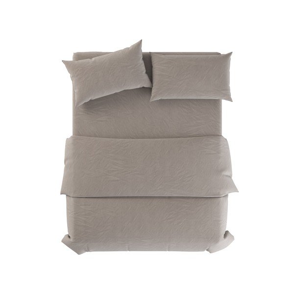 Svetlo sivo-sivorjava enojna lanena posteljnina 135x200 cm Natural – Native Natural