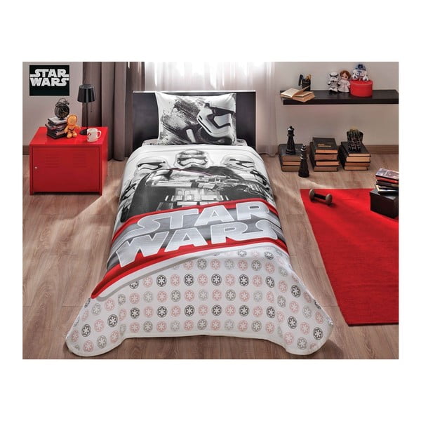 Komplet posteljnega pregrinjala, rjuh in vzglavnikov Star Wars Stormtroopers, 160 x 230 cm