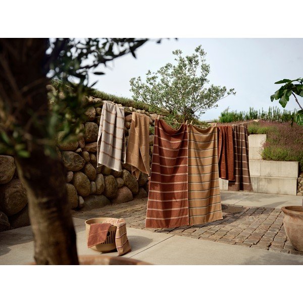 Rjava/bež bombažna brisača 50x100 cm Sauna – Zone-image-3