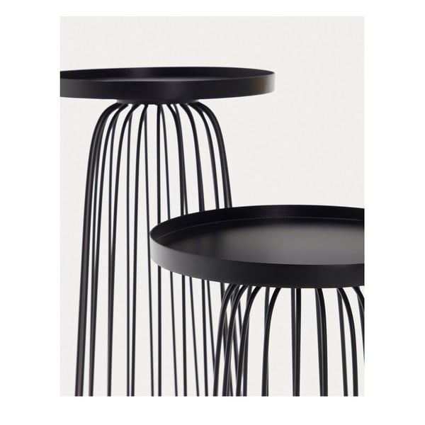 Kovinske okrogle stranske mizice v kompletu 2 ks Dilva – Kave Home-image-1