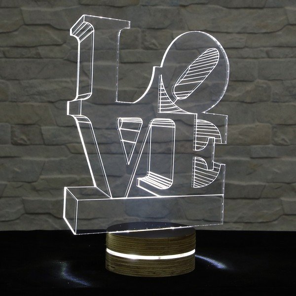 3D namizna svetilka Love
