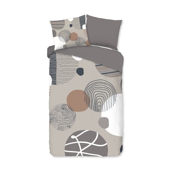 Siva enojna podaljšana bombažna posteljnina 140x220 cm Hendrik – Good Morning