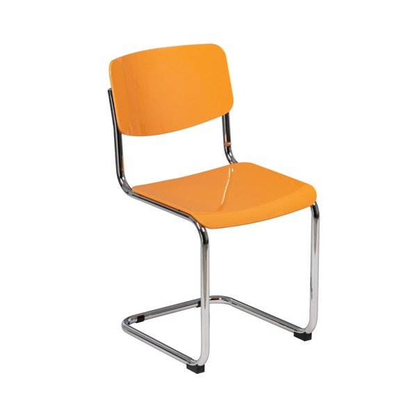Oranžni jedilni stoli v kompletu 4 ks Chrome – Ixia