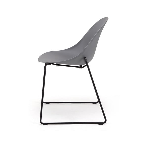 Komplet 2 sivih jedilnih stolov s črnim podnožjem Bonami Essentials Viva-image-3