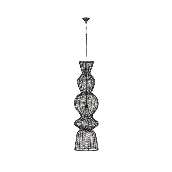 Mat črna viseča svetilka iz vrvi ø 38 cm Breena – Nova Luce