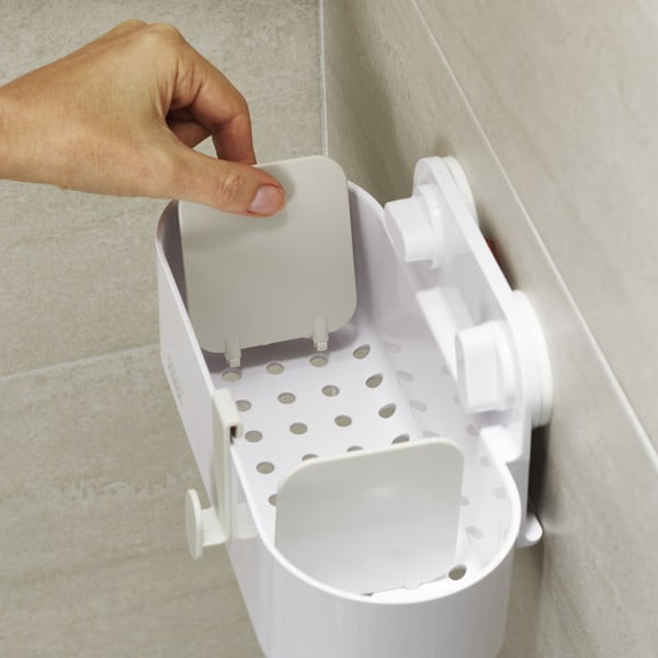 Bela plastična kopalniška polica z namestitvijo brez vrtanja Duo – Joseph Joseph-image-2