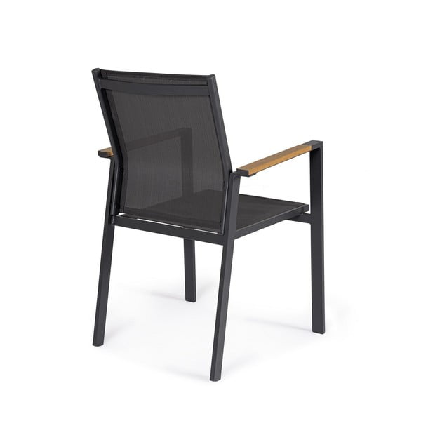 Antracitno sivi kovinski vrtni stoli v kompletu 4 ks Heta   – Bizzotto-image-3