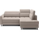 Svetlo rjava žametna raztegljiva/s prostorom za shranjevanje kotna sedežna garnitura (desni kot/v obliki črke L) Barea – ELTAP