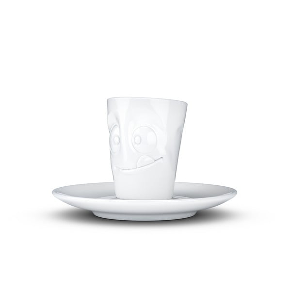 Bela porcelanska skodelica za espresso s podstavkom 58products, prostornina 80 ml-image-1