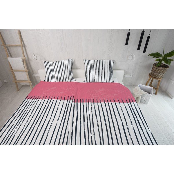 Enojna posteljnina iz bombažnega satena 140x200 cm Black Stripes in Colors – Butter Kings-image-4