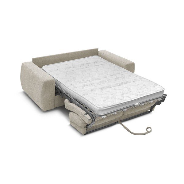 Bež sedežna garnitura za spanje/raztegljiva iz šenilje 240 cm Hugo – Bobochic Paris-image-3