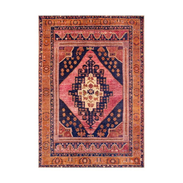 Oranžna in rožnata preproga Floorita Senneh, 160 x 230 cm