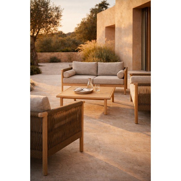 Sivo-bež oblazinjena vrtna garnitura za 3 osebe Oasis – Dutchbone-image-1